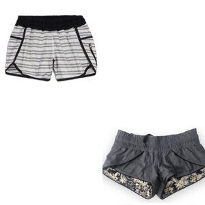 Bundle Lululemon Shorts Gray and Striped Athletic Shorts